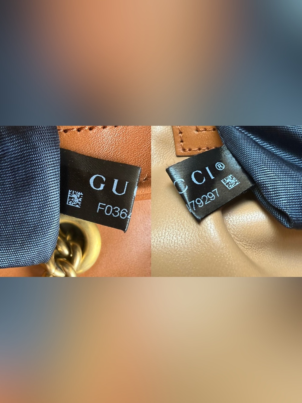Gucci Navy Red Green Stripe GG Shoulder Bag with Tan Trim - Picture 11 of 16